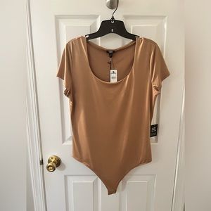 Express Body Contour Compression Silky Thong Bodysuit T-shirt